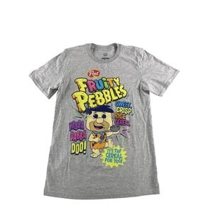 Fruity Pebbles Shirt Mens Small Gray Flintstones Fred Flintstone Graphic Tee